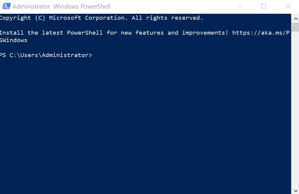 Open Powershell as administrator