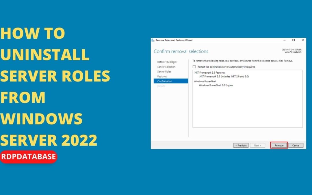 How to Uninstall Server Roles from Windows Server 2022